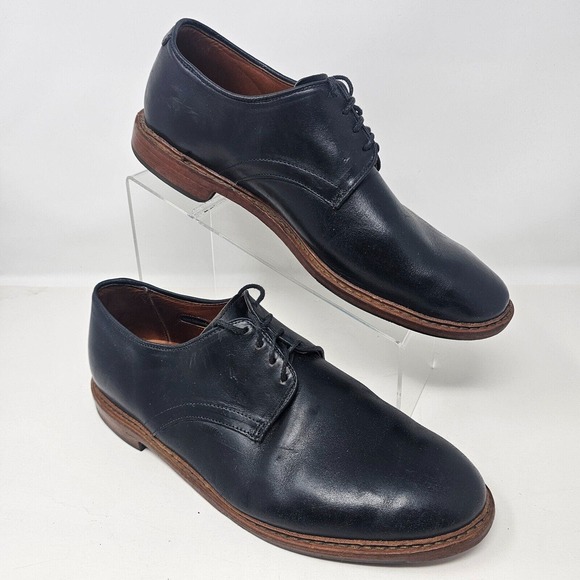 Allen Edmonds Academy 11 D Black Leather Plain Toe Shoes Dress Casual Formal Allen Edmonds Academy Black Leather Derby Plain Toe Dress  main image 2